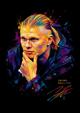 Erling Haaland Pop Art Portrait