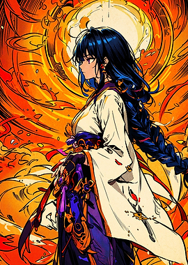 Anime Girl in Traditional Japanese Attire