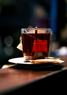 Glass Cup of Hot Tea