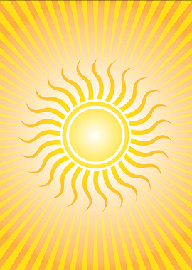 Stylized Radiant Sun Illustration