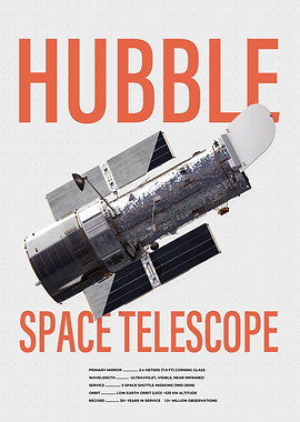 Hubble Space Telescope Infographic Poster