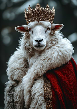 Regal Sheep King in Crown