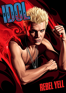Billy Idol Rebel Yell Illustration Poster