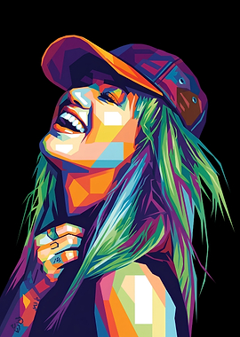 Colorful Pop Art Portrait of Kelly Clarkson