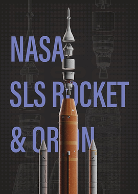 NASA SLS Rocket and Orion Blueprint - Artemis Moon Launch