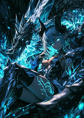 Ice Dragon Queen Fantasy Illustration