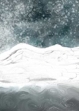Abstract Snowy Winter Landscape