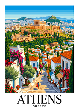 Athens Greece Travel Poster