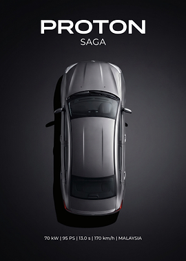 Proton Saga Top View Poster