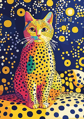 Pop Art Spotted Cat Portrait