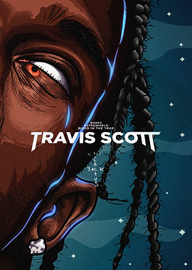 Travis Scott Portrait Poster