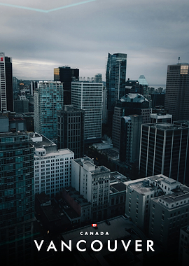 Vancouver Cityscape Skyline Poster