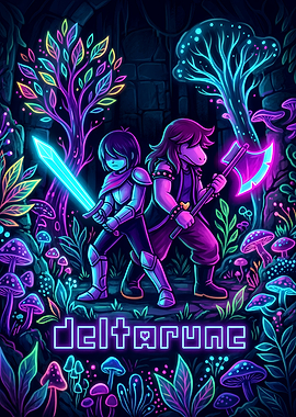 Deltarune Neon Forest Adventure