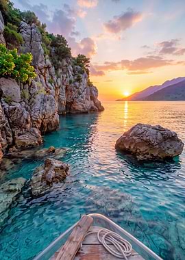 Sunset View from a Boat
