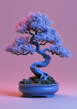 Neon Lit Bonsai Tree