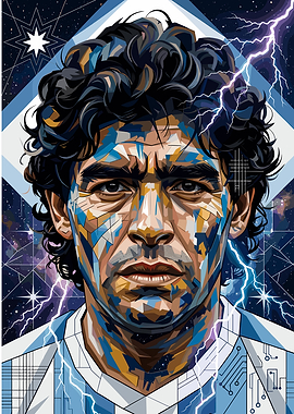 Diego Maradona Geometric Portrait