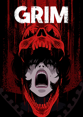 Grim Skull Scream Poster