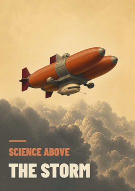 Science Above the Storm - Retro Future Research Airship