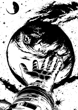 Astronaut Reaching for Earth
