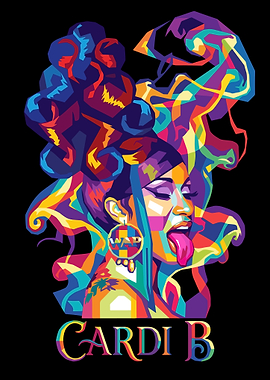 Cardi B Pop Art Portrait