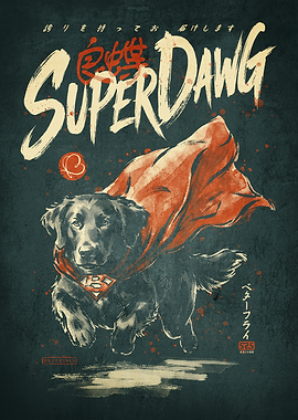 Superdawg Superhero Dog Poster