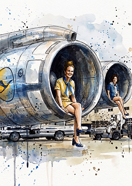 Lufthansa Retro Flight Attendants