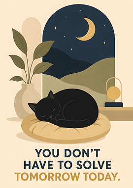 Sleeping Cat Inspirational Wall Art