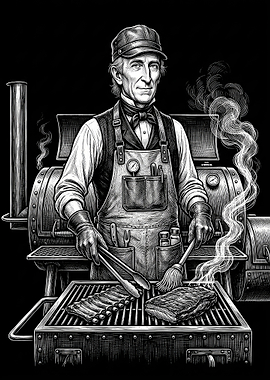John Tyler Pitmaster Grilling Ribs
