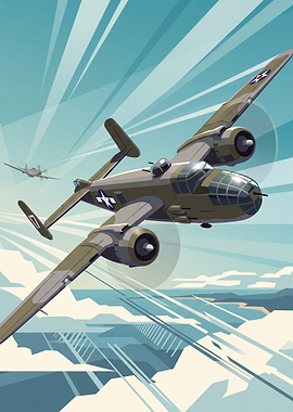B-25 Mitchell Bomber Pixel