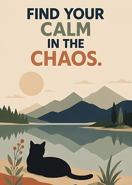 Find Your Calm Cat Poster