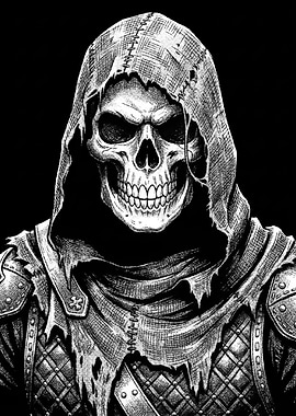 Grim Reaper Skull Warrior Portrait
