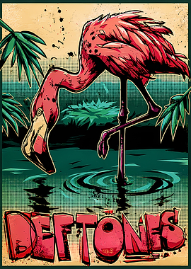 Deftones Flamingo Graphic Art Poster
