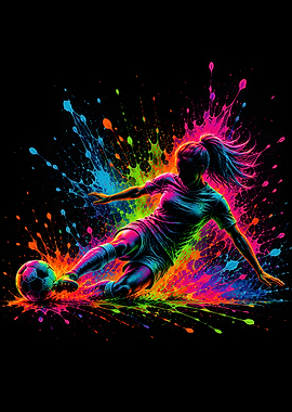 Neon Female Soccer Volley