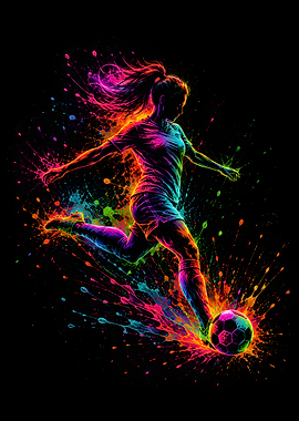 Neon Female Soccer Sprint