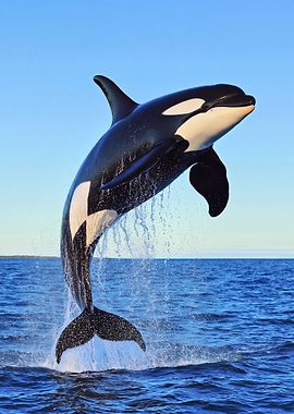 Majestic Orca Leaping from Ocean