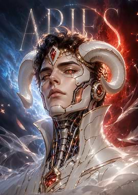Aries Zodiac Cybernetic Portrait