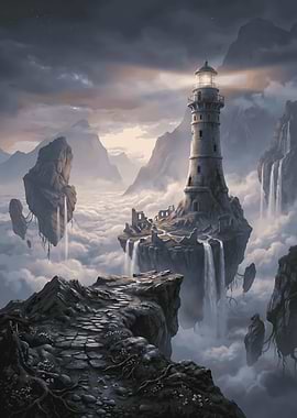 Floating Lighthouse in the Clouds