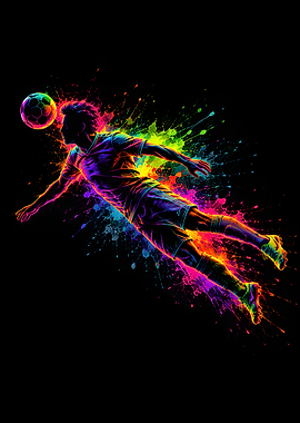 Neon Soccer Header Shot