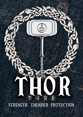 Thor Mjolnir Norse Mythology Poster