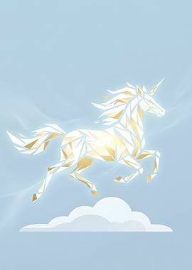 Geometric Golden Unicorn on Cloud