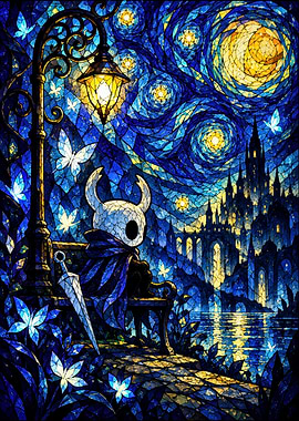 Hollow Knight Stained Glass Starry Night