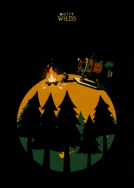 Outer Wilds Campfire Minimalist Poster