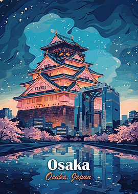Osaka Castle and Umeda Sky Building