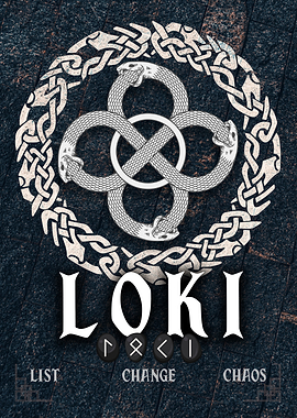 Loki Norse Mythology Symbol Poster