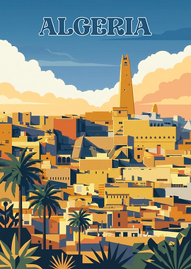 Vintage Travel Poster of Algeria