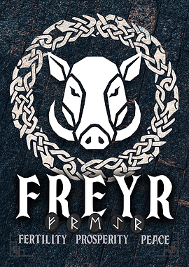 Freyr Norse Mythology Boar Poster