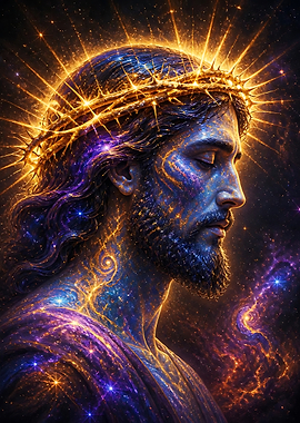 Cosmic Jesus with Crown of Thorns