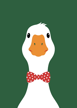Dapper Goose with Polka Dot Bowtie