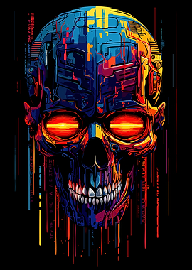 Cybernetic Skull Digital Art
