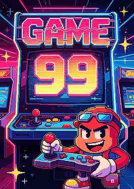 Retro Arcade Gaming Pixel Art
